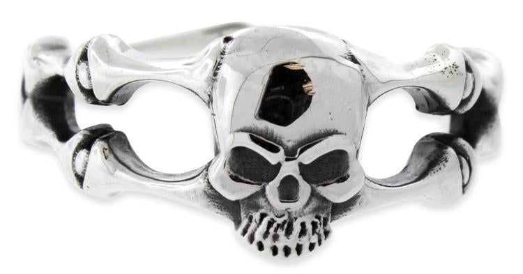 Sterling Silver Bones Connected Skull Ring