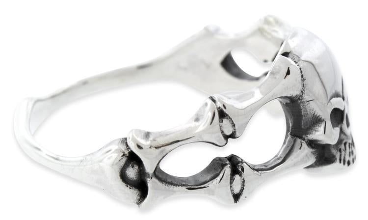 Sterling Silver Bones Connected Skull Ring