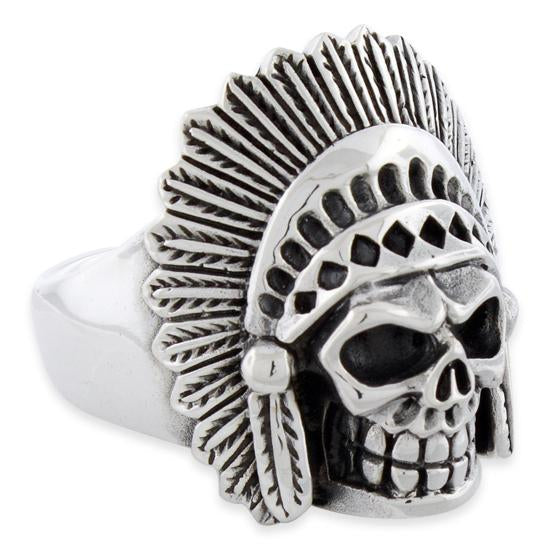 Sterling Silver Chief Skull Ring