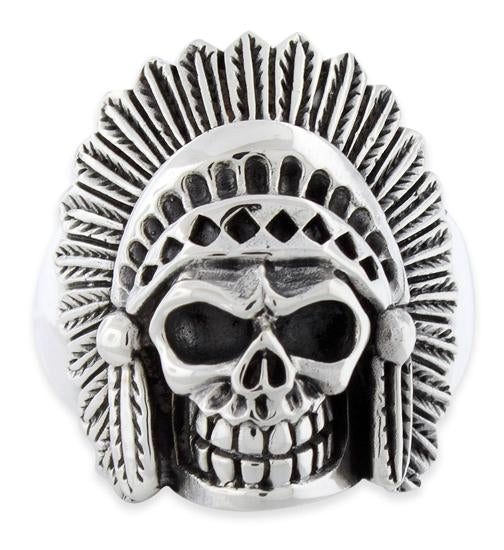 Sterling Silver Chief Skull Ring