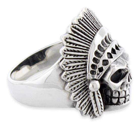Sterling Silver Chief Skull Ring