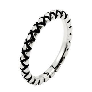 Sterling Silver Diamond Pattern Stackable Ring