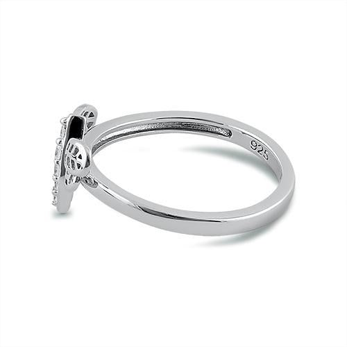 Sterling Silver Dragon Fly CZ Ring