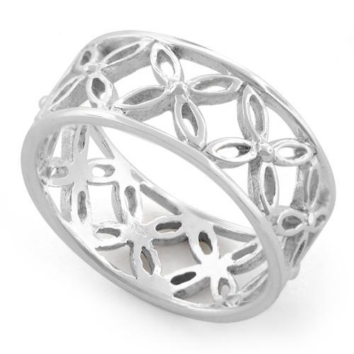 Sterling Silver Eternity Flower Ring