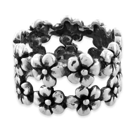 Sterling Silver Flower Eternity Ring