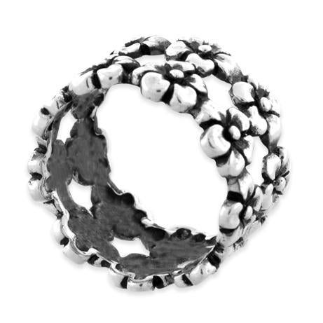 Sterling Silver Flower Eternity Ring