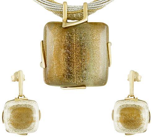 Sterling Silver Gold Plated Rutilated Gold Dust Set