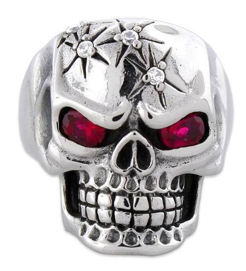 Sterling Silver Head Shots Skull Ring