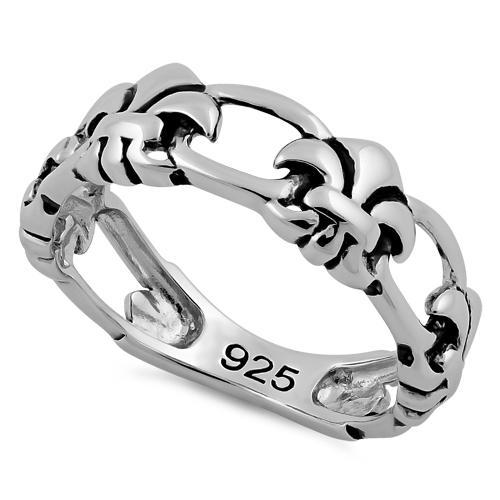 Sterling Silver Infinity Fleur de Lis Ring