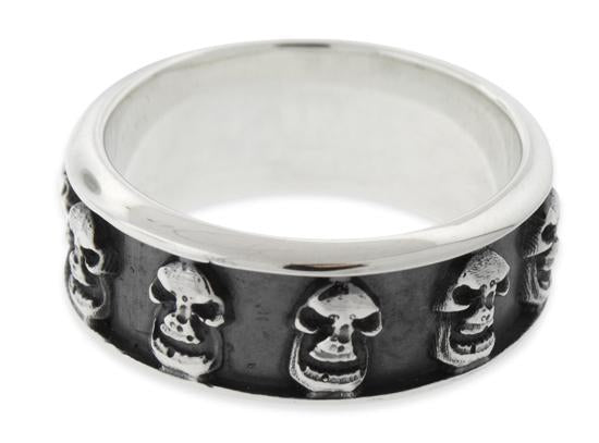 Sterling Silver Infinity Skull Band Ring