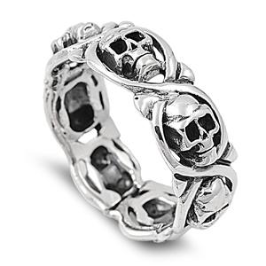 Sterling Silver Infinity Skull Ring