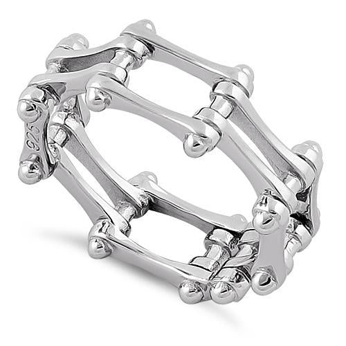 Sterling Silver Motorcycle Chain Ring