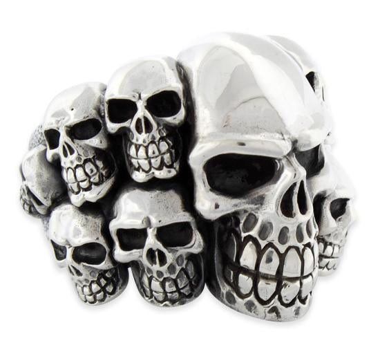 Sterling Silver Multiple Skull Ring