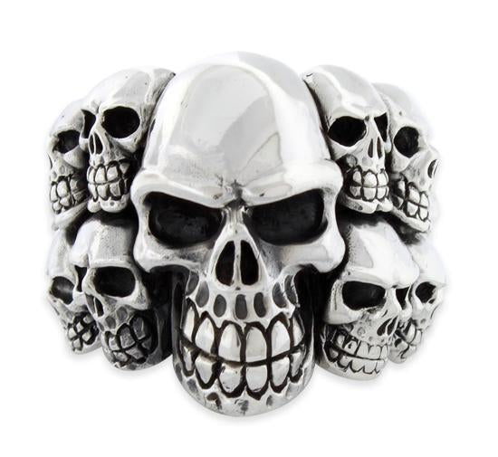 Sterling Silver Multiple Skull Ring