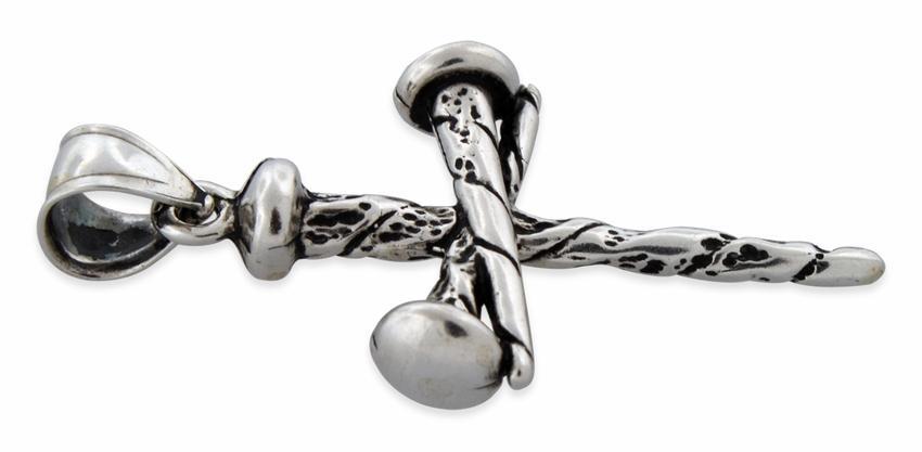 Sterling Silver Nail Cross Pendant