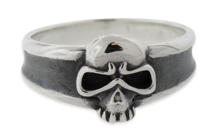 Sterling Silver Oxidized Skull Ring