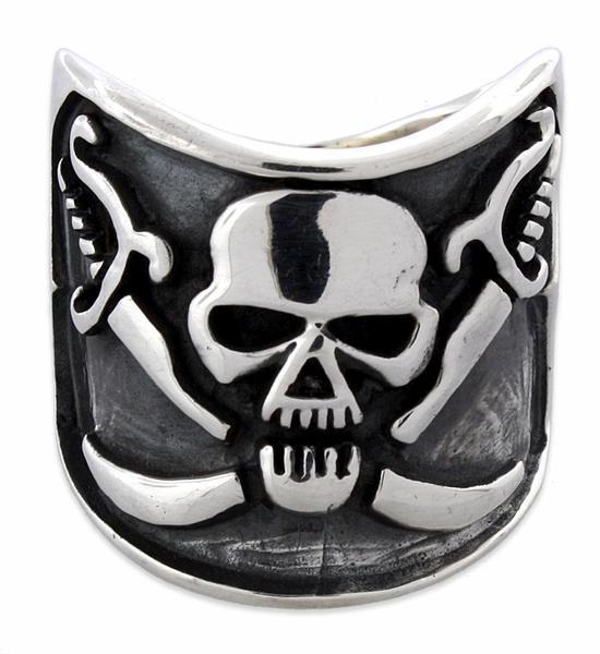 Sterling Silver Pirate Skull Ring