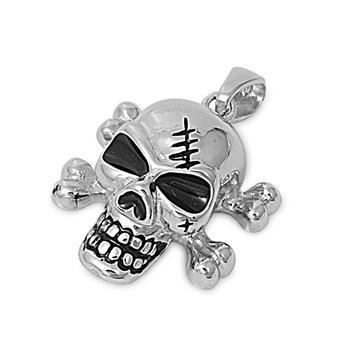 Sterling Silver Poison Skull Pendant