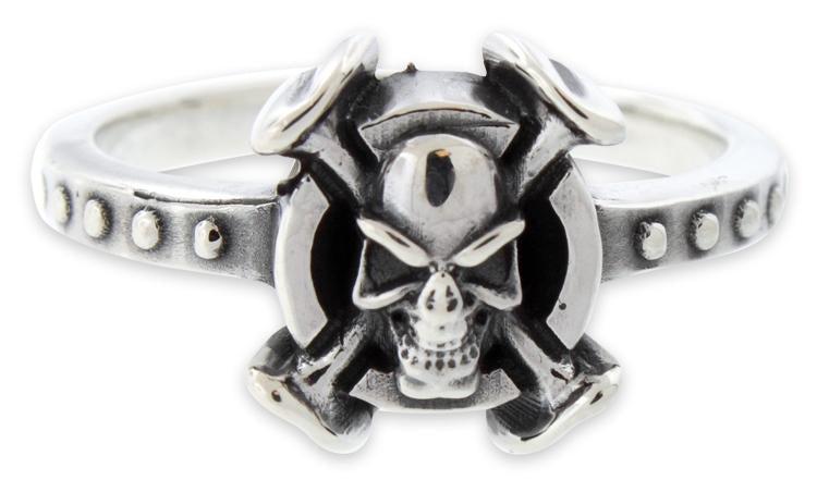Sterling Silver Poison Skull Ring