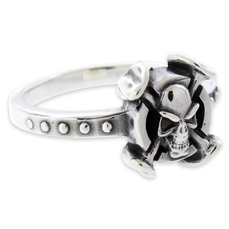 Sterling Silver Poison Skull Ring