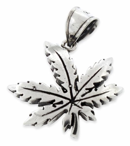 Sterling Silver POT Weed Marijuana Pendant