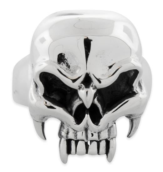 Sterling Silver Predator Skull Ring