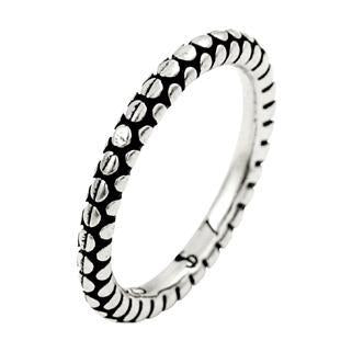 Sterling Silver Round Pattern Stackable Ring
