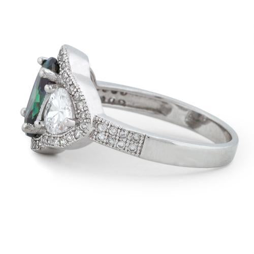 Sterling Silver Round Rainbow Topaz CZ Ring