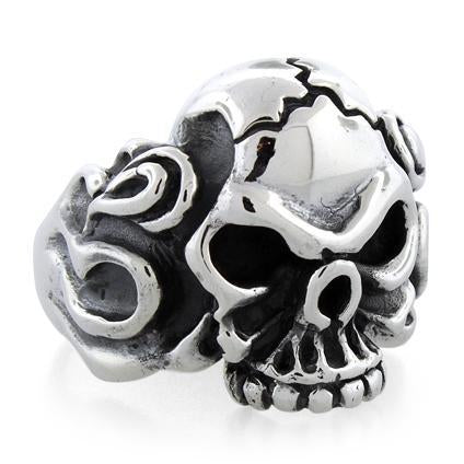 Sterling Silver Skull Fire Ring