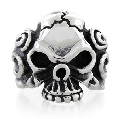 Sterling Silver Skull Fire Ring