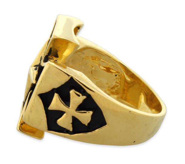 Sterling Silver Skull - Star - Iron Cross Ring  , 9