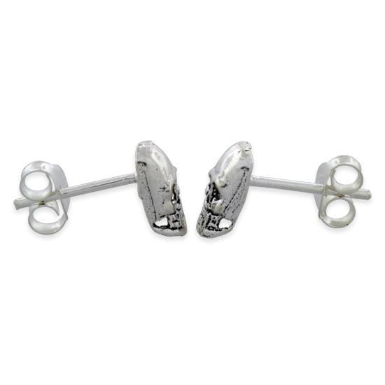 Sterling Silver Skull Stud Earrings