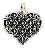 Sterling Silver Small Medieval Heart Pendant