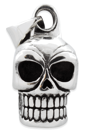 Sterling Silver Smiling Skull Pendant