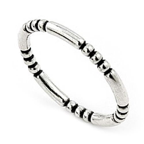Sterling Silver Stackable Bead and Bar Ring
