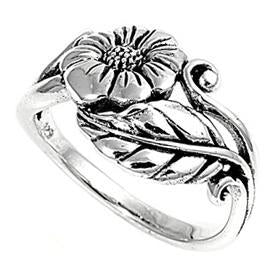 Sterling Silver Sun Flower Ring