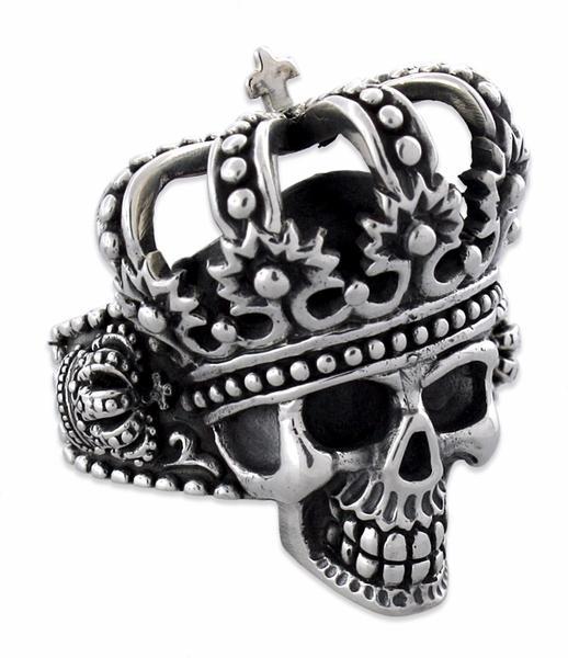Sterling Silver The King Skull Ring