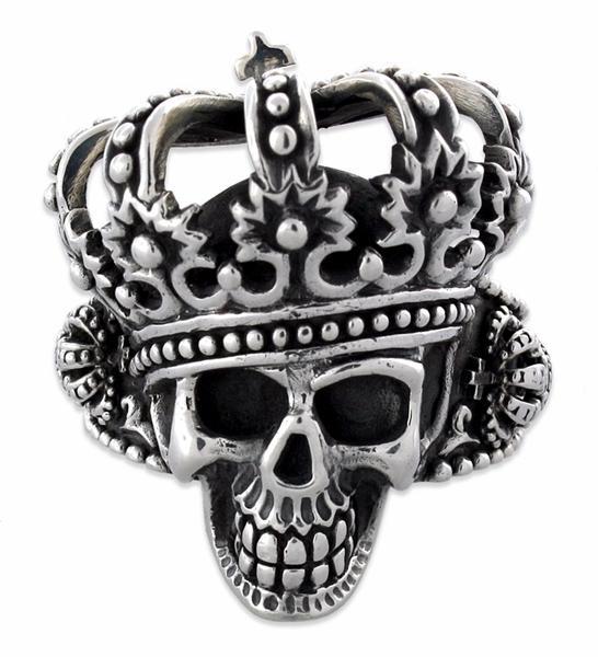 Sterling Silver The King Skull Ring