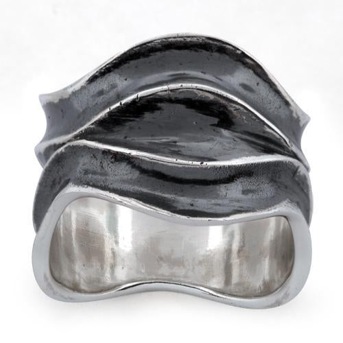 Sterling Silver Thich Wave Ring