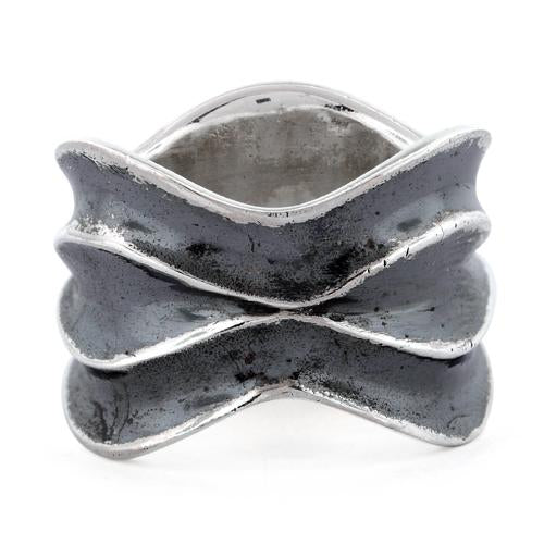 Sterling Silver Thich Wave Ring
