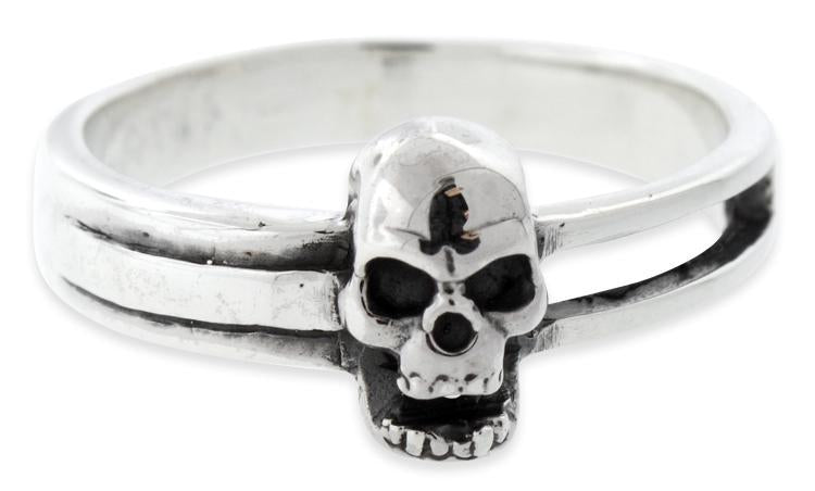 Sterling Silver Thin Band Skull Ring