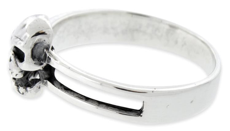 Sterling Silver Thin Band Skull Ring