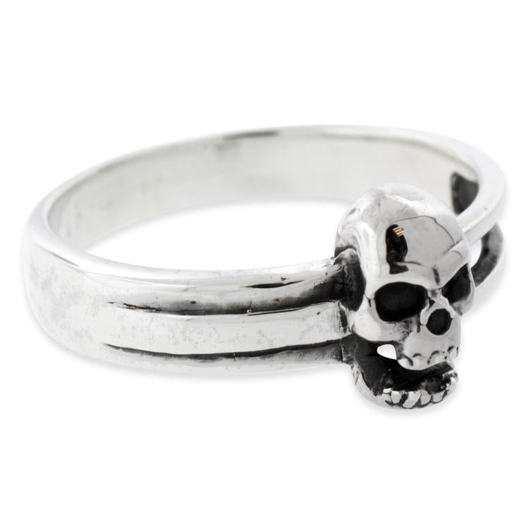 Sterling Silver Thin Band Skull Ring