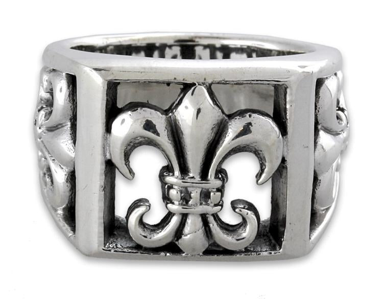 Sterling Silver Triple Fleur de Lis Ring