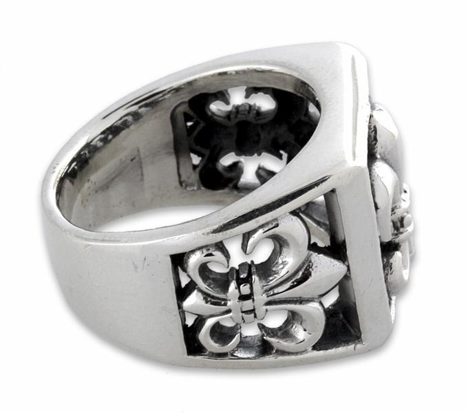 Sterling Silver Triple Fleur de Lis Ring