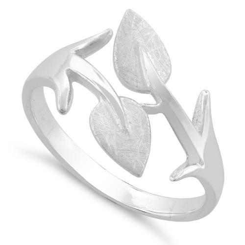 Sterling Silver Two Leaves Ring