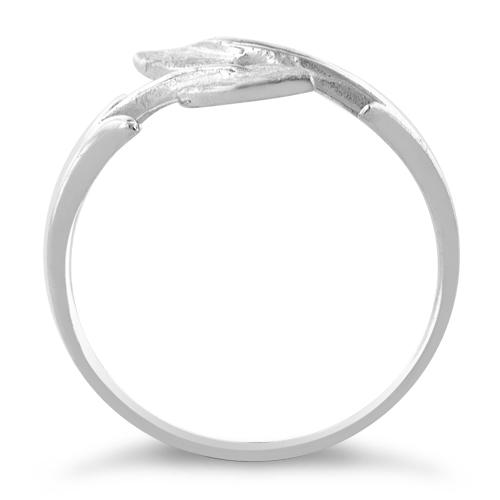 Sterling Silver Two Leaves Ring