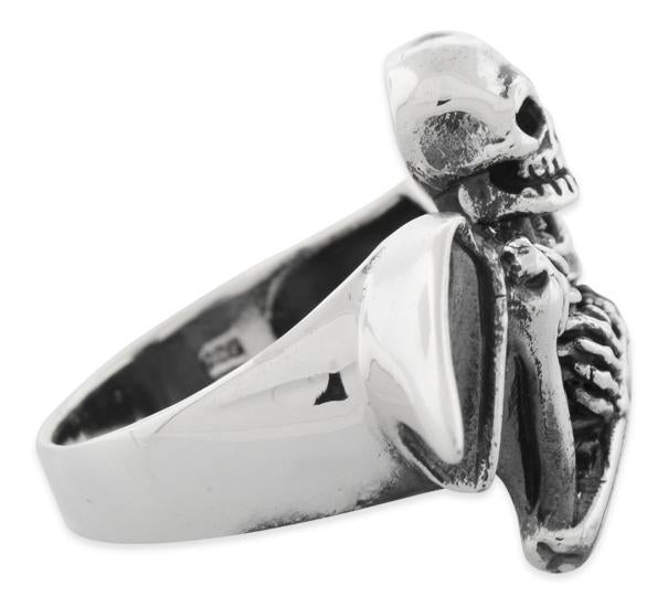 Sterling Silver Winged Skeleton Ring