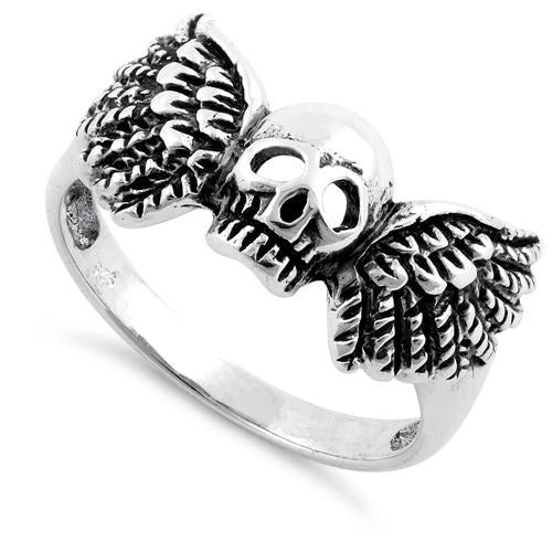 Sterling Silver Winged Skull Ring