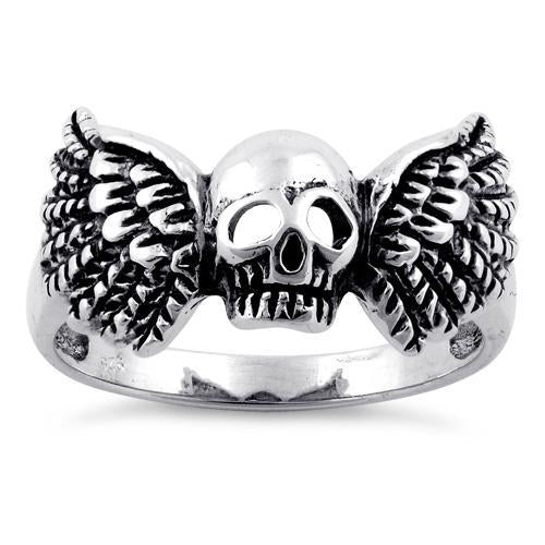 Sterling Silver Winged Skull Ring